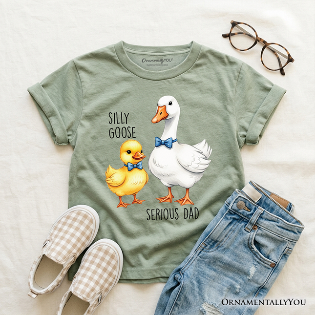 Kids Silly Goose Serious Dad Tie T-Shirt, Cute Duo Youth Tee - Dashing Nova