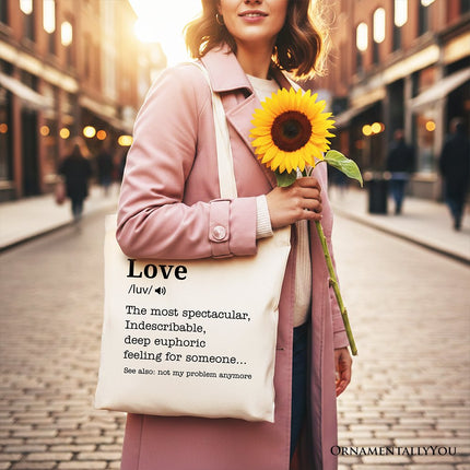 Love Not My Problem Anymore Definition Canvas Tote Bag, Sarcastic Gift Shopper for Exes - Dashing Nova