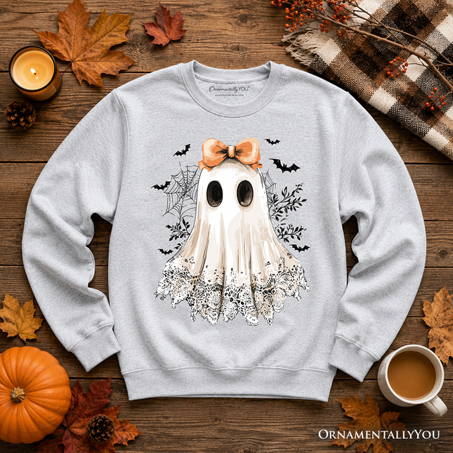 Coquette Ghost Sweatshirt, Cute Halloween Sweater for Girly Ghouls - Dashing Nova