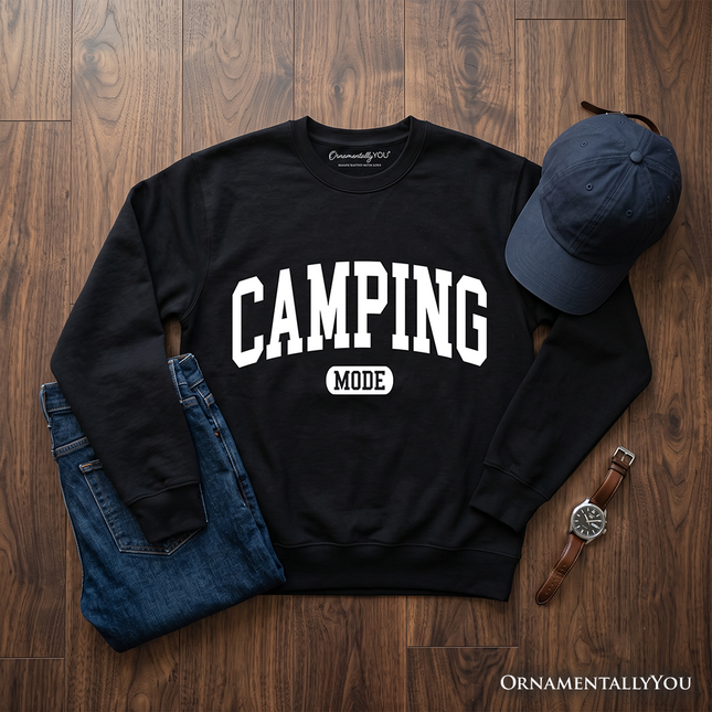 Camping Mode Varsity Sweatshirt, Minimalist Outdoors Sweater - Dashing Nova
