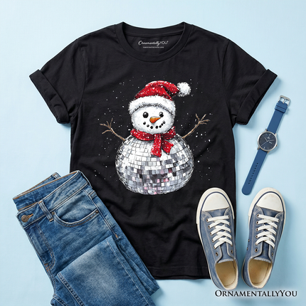 Kids Disco Snowman Christmas T-Shirt, Retro Holiday Youth Tee for Dancers - Dashing Nova