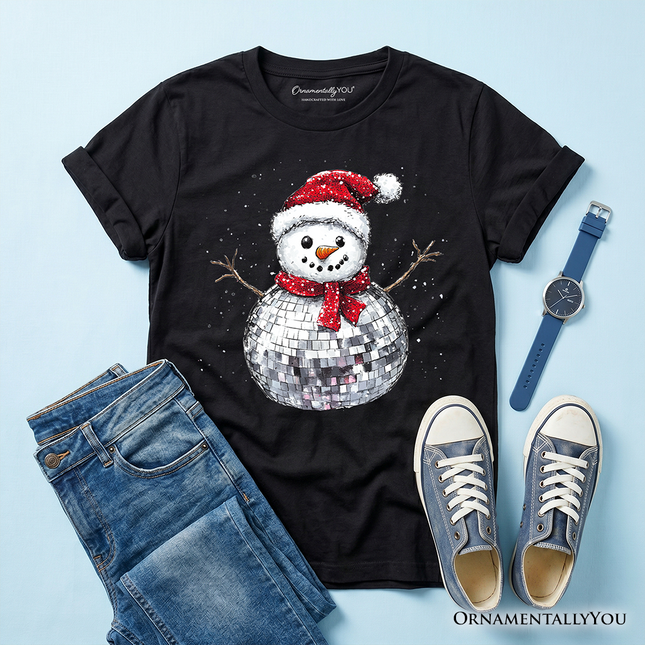 Kids Disco Snowman Christmas T-Shirt, Retro Holiday Youth Tee for Dancers - Dashing Nova