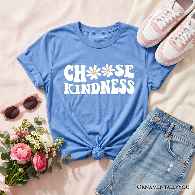 Choose Kindness Daisies Kids T-Shirt, Retro Groovy Positive Quote Tee for Youth - Dashing Nova