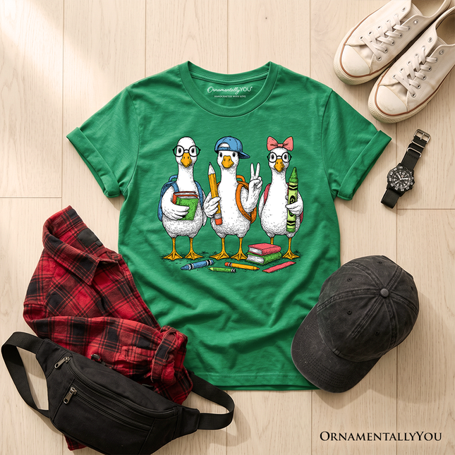 Kids Goose Back to School T-Shirt, Cute Youth Student Classroom Tee - Dashing Nova