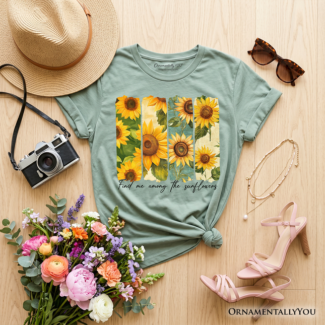 Find Me Among the Sunflowers Kids T-Shirt, Floral Tee for Youth Girls - Dashing Nova