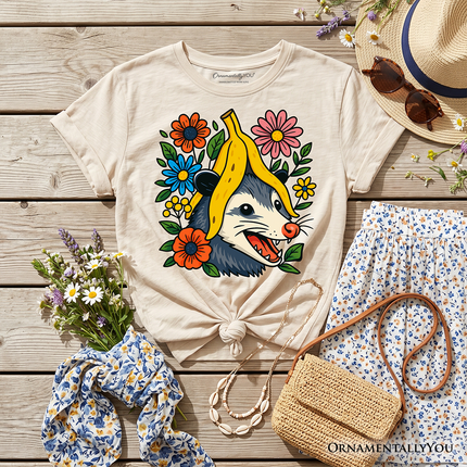 Banana Possum Floral Kids T-Shirt, Funny Animal Tee for Youth Girls - Dashing Nova
