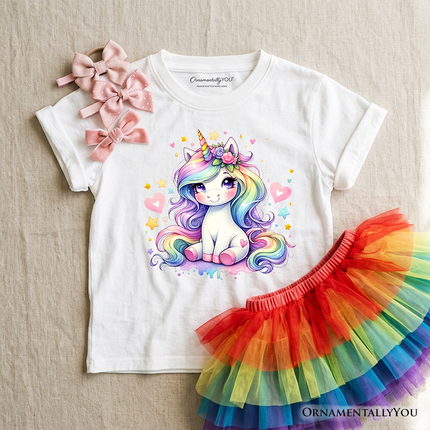 Rainbow Unicorn Kids T-Shirt, Cute Animal Tee for Youth Girls - Dashing Nova