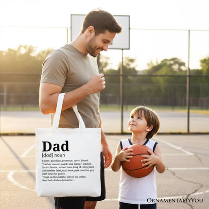 Dad Definition Canvas Tote Bag, Funny Fathers Day Gift Shopper - Dashing Nova