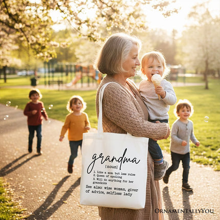 Grandma Definition Canvas Tote Bag, Funny Gift Shopper for Nana - Dashing Nova