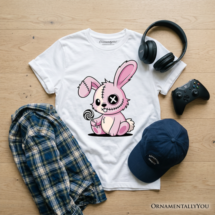 Kids Pink Zombies Bunny Cute T-Shirt, Cute Gothic Youth Halloween Tee - Dashing Nova