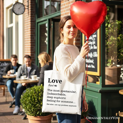 Love Not My Problem Anymore Definition Canvas Tote Bag, Sarcastic Gift Shopper for Exes - Dashing Nova