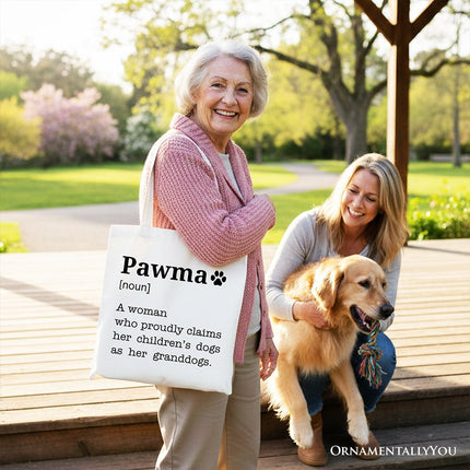 Pawma Definition Canvas Tote Bag, Funny Dog Lovers Mom Gift Shopper - Dashing Nova