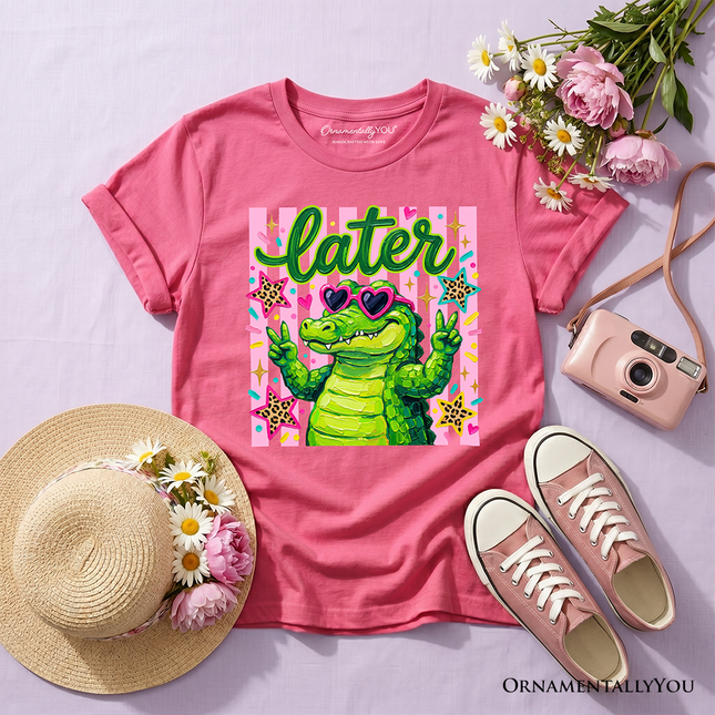 Later Alligator Kids T-Shirt, Funny Coquette Animal Tee for Youth Girls - Dashing Nova