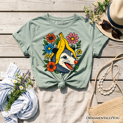 Banana Possum Floral Kids T-Shirt, Funny Animal Tee for Youth Girls - Dashing Nova