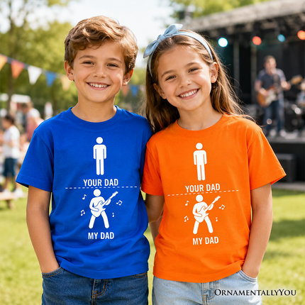 Kids Your Dad Vs My Cool Dad T-Shirt, Funny Bass Guitar Rock Father's Day Youth Tee - Dashing Nova