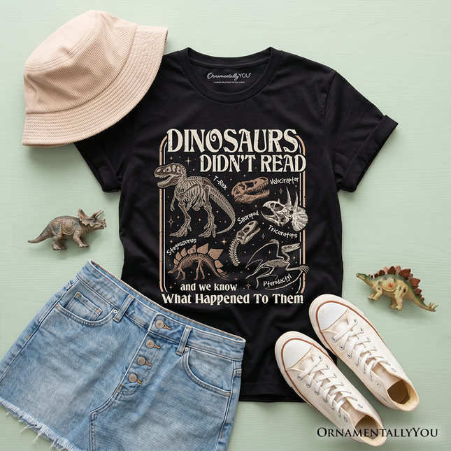 Kids Dinosaurs Didn't Read T-Shirt, Funny Youth Tee for Book Lovers - Dashing Nova