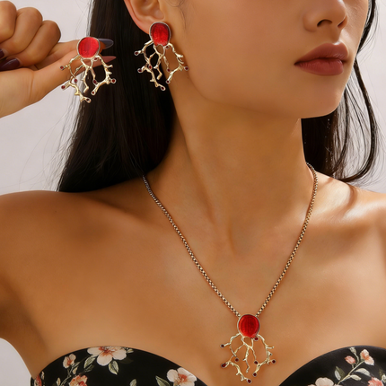 Beach Vacation Coral Jewelry Set