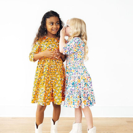 Garden Groove Smocked Ruffle Dress