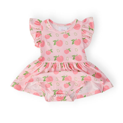 Georgia Peach S/S Flutter Twirl Bodysuit