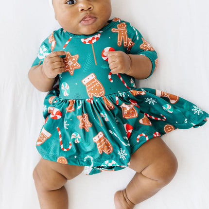 Gingerbread House 3/4 Sleeve Twirl Bodysuit