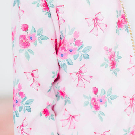 Gingham Bows Satin Jacket