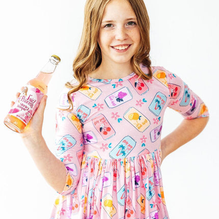 Girly Pop 3/4 Sleeve Pocket Twirl Dress