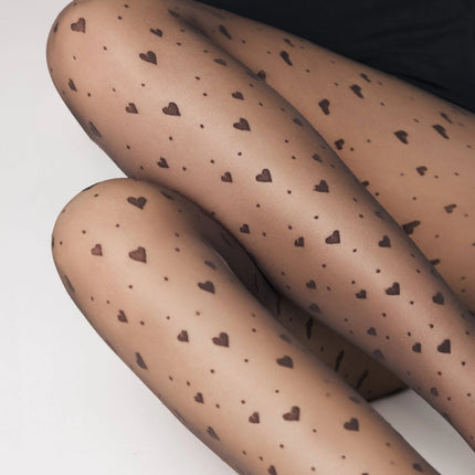Conte Feeling 20 Den - Fantasy Women's Tights with hearts and dots (23S-68SP)