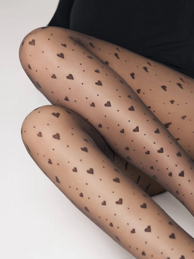 Conte Feeling 20 Den - Fantasy Women's Tights with hearts and dots (23S-68SP)
