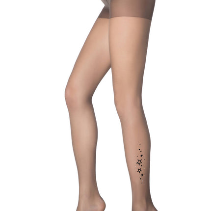 Conte Stars 20 Den - Thin Fantasy Women's Tights - stars with rhinestones (16S-42SP)