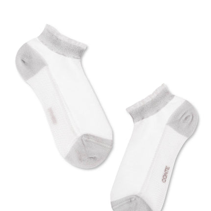 Conte Active #20S-27SP(229) - 1 pair Cotton Cropped Women's Socks (with Polyamide Sheer Mesh)