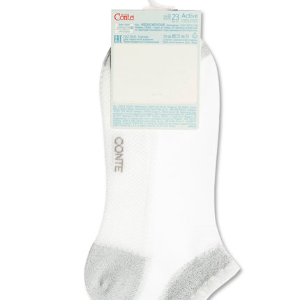 Conte Active #20S-27SP(229) - 1 pair Cotton Cropped Women's Socks (with Polyamide Sheer Mesh)