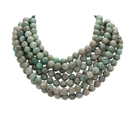 Women's Chunky Multi-Strand Beaded Statement Necklace with Magnetic Clasp