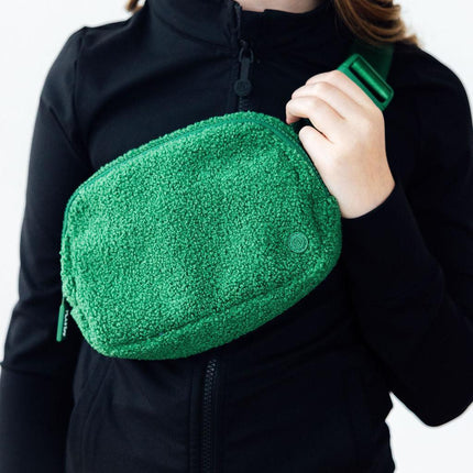 Green Fleece Belt Bag