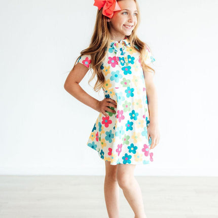 Groovy Blooms S/S Polo Dress