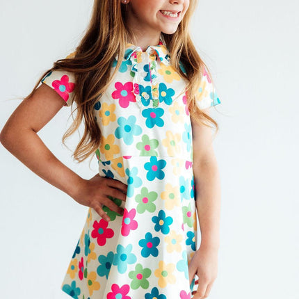 Groovy Blooms S/S Polo Dress