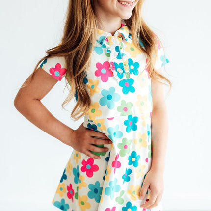 Groovy Blooms S/S Polo Dress