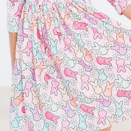 Hangin with my Peeps 3/4 Sleeve Pocket Twirl Dress