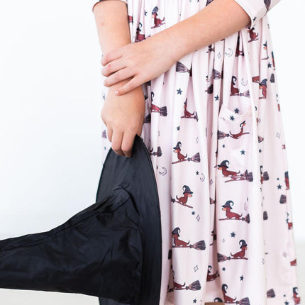 Happy Howl-oween 3/4 Sleeve Pocket Twirl Dress