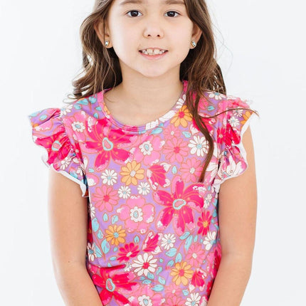 SALE Hawaiian Floral S/S Ruffle Tee