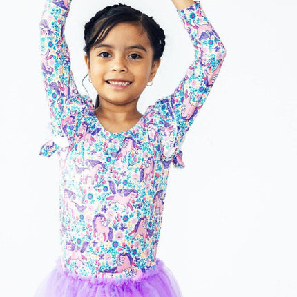 Head in the Clouds L/S Flutter Sleeve Leotard