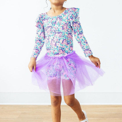 Head in the Clouds L/S Flutter Sleeve Leotard