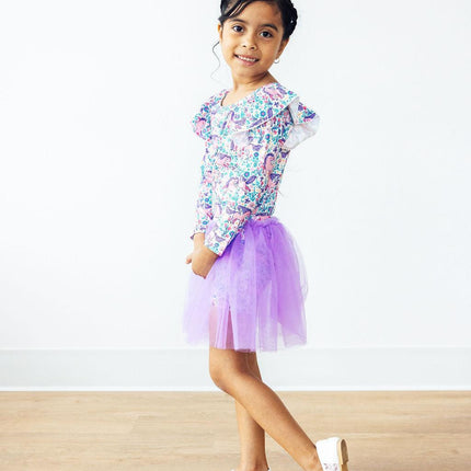Head in the Clouds L/S Flutter Sleeve Leotard