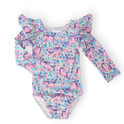 Head in the Clouds L/S Flutter Sleeve Leotard