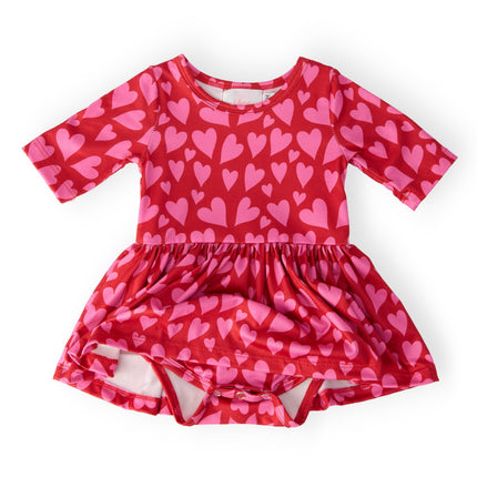 Hearts & Hugs 3/4 Sleeve Twirl Bodysuit