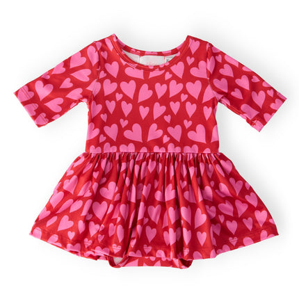 Hearts & Hugs 3/4 Sleeve Twirl Bodysuit
