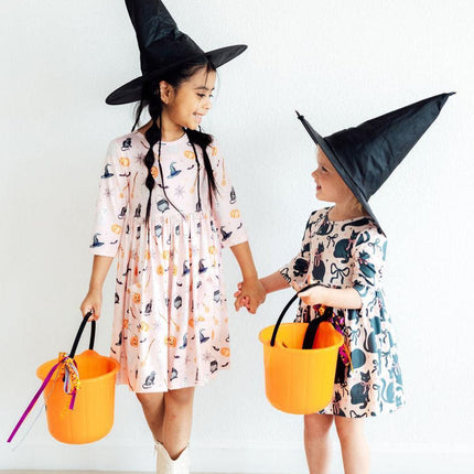 Hey Boo 3/4 Sleeve Pocket Twirl Dress