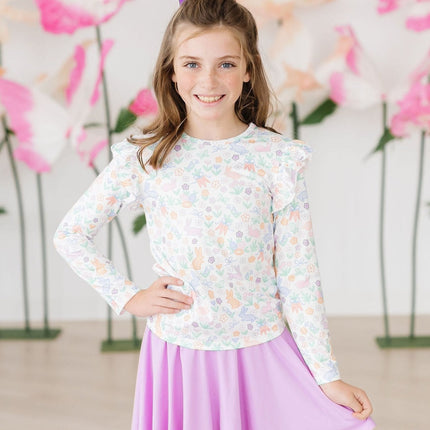Hoppy Easter L/S Ruffle Tee