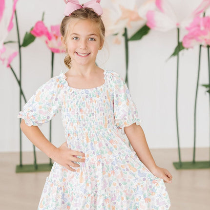 Hoppy Easter Smocked Ruffle Dress
