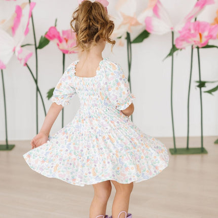 Hoppy Easter Smocked Ruffle Dress
