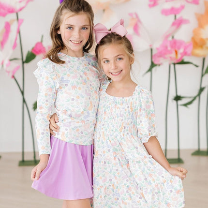 Hoppy Easter Smocked Ruffle Dress